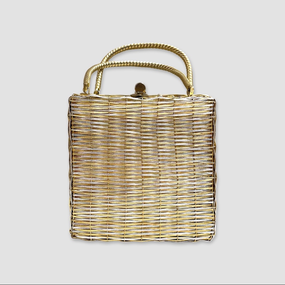1950s DELILL Italia Vintage Metallic Weaved Bag